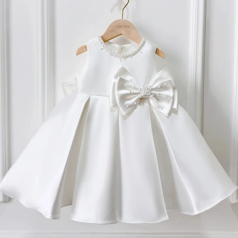 Girls' Birthday Dress High-End Baby One-Year-Old Princess Dress Korean Style White Satin Puffy Dress Little Flower Girl Spring
Girls' Birthday Dress High-End Baby One-Year-Old Princess Dress Korean Style White Satin Puffy Dress Little Flower Girl Spring