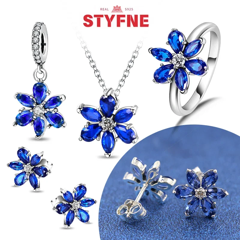 Silver S925 Sparkling Blue Glass Flower Series Jewelry Sets Earrings Pendant Necklace Ring for Women High-end Fine Jewelry Gifts
Silver S925 Sparkling Blue Glass Flower Series Jewelry Sets Earrings Pendant Necklace Ring for Women High-end Fine Jewelry Gifts