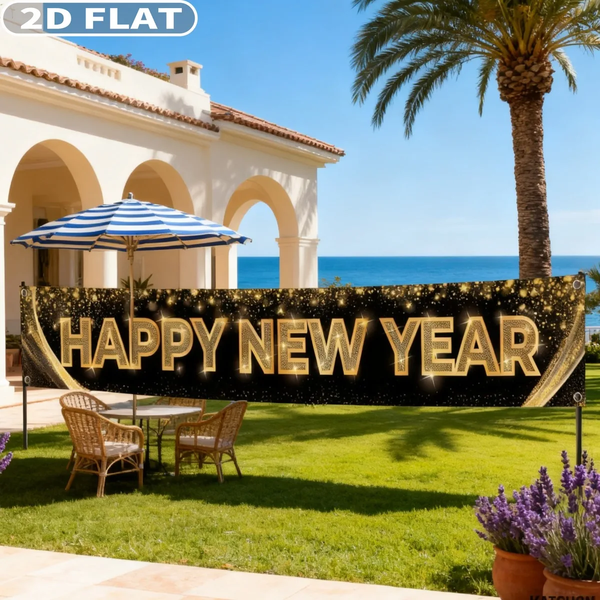 2D FLAT 1pc Happy New Year Party Banner 2026, Large 120x20 Inch, Happy New Year Yard Sign | High-Quality Polyester Banner
2D FLAT 1pc Happy New Year Party Banner 2026, Large 120x20 Inch, Happy New Year Yard Sign | High-Quality Polyester Banner