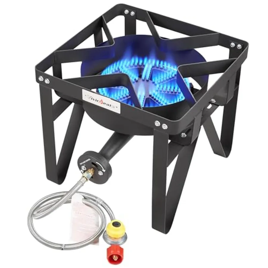 Outdoor Camping Stove 185000 BTU High Pressure Propane Gas Stove with Cast Iron Burner and CSA Listed Regulator and Gas Hose
Outdoor Camping Stove 185000 BTU High Pressure Propane Gas Stove with Cast Iron Burner and CSA Listed Regulator and Gas Hose