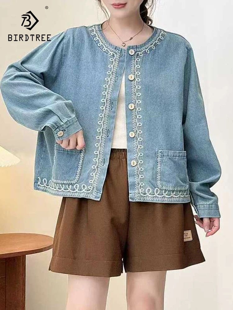 New 2026 Spring Long Sleeve Denim Coat, Women O Neck Embroidery Pocket, Mori Girl Vintage Preppy Style Loose Jacket C61387CC
New 2026 Spring Long Sleeve Denim Coat, Women O Neck Embroidery Pocket, Mori Girl Vintage Preppy Style Loose Jacket C61387CC