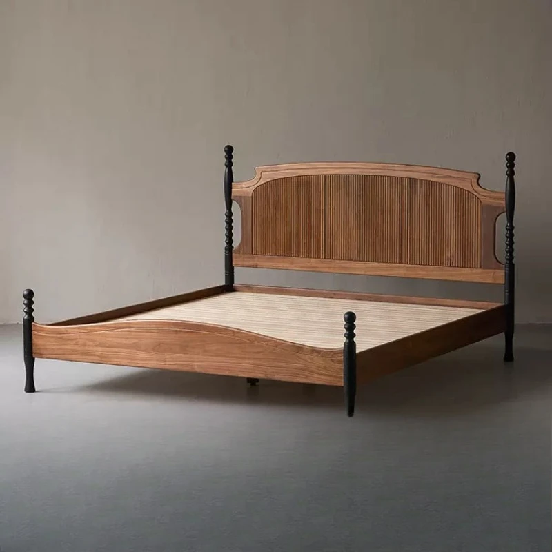 Retro solid wood bed antique black walnut bed furniture
Retro solid wood bed antique black walnut bed furniture
