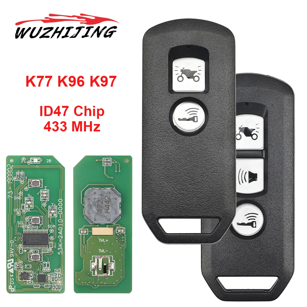 433MHZ ID47 Chip K01 K29 K35 K77 K96 K97 Keyless Go Motorcycle Remote Smart Car Key For Honda X-ADV SH Forza PCX Hybrid
433MHZ ID47 Chip K01 K29 K35 K77 K96 K97 Keyless Go Motorcycle Remote Smart Car Key For Honda X-ADV SH Forza PCX Hybrid