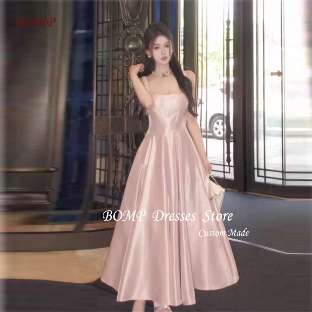 BOMP Simple Pink Evening Party Dresses Ankle Length Silk Satin Prom Gowns Birthday Receiption Dress Customized Homecoming
BOMP Simple Pink Evening Party Dresses Ankle Length Silk Satin Prom Gowns Birthday Receiption Dress Customized Homecoming
