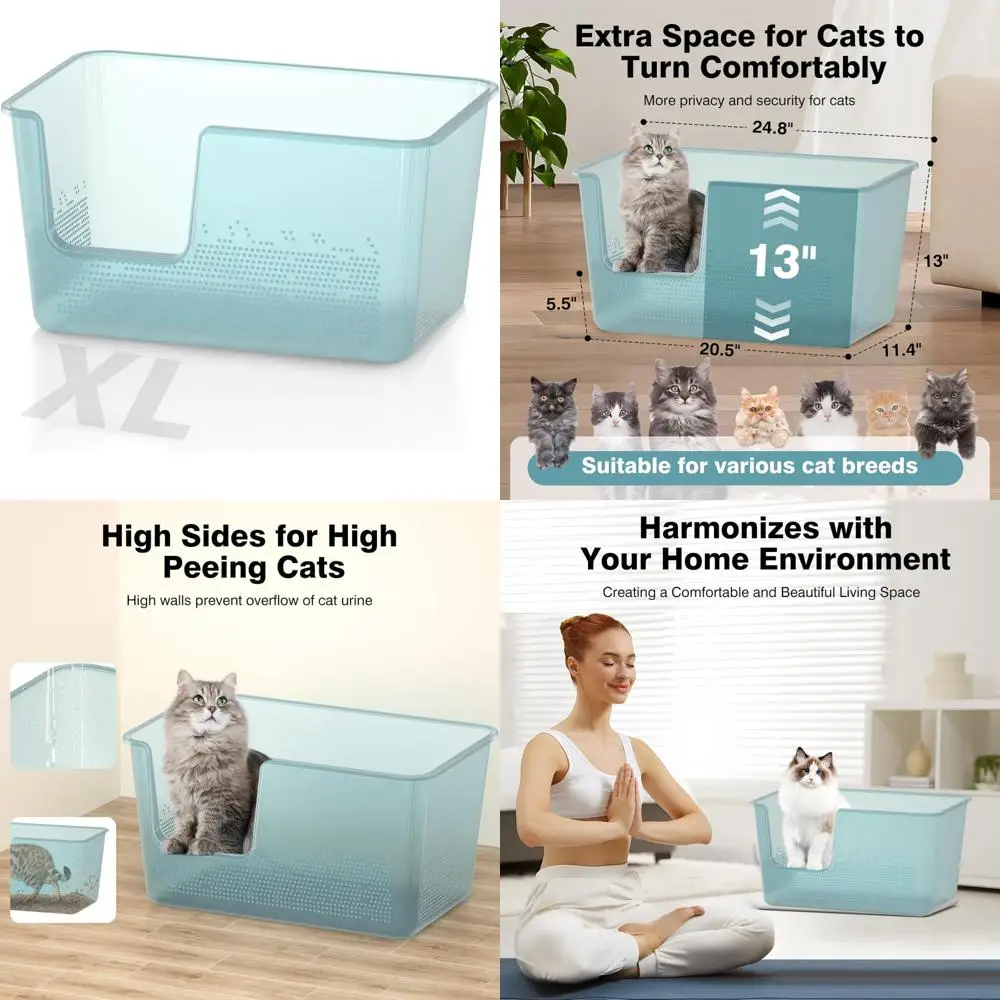 Высокосторонний прозрачный ящик для кошачьего туалета Jumbo XL для больших кошек, 24,8 x 11,4 В x 13 часов, идеально подходит для больших кошачьих туалетов
Высокосторонний прозрачный ящик для кошачьего туалета Jumbo XL для больших кошек, 24,8 x 11,4 В x 13 часов, идеально подходит для больших кошачьих туалетов