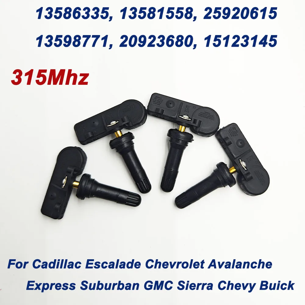 Датчик давления в шинах TPMS 1/4 шт., 13586335 315 МГц, для Cadillac Escalade Chevrolet avalexpress Suburban GMC Sierra 20923680
Датчик давления в шинах TPMS 1/4 шт., 13586335 315 МГц, для Cadillac Escalade Chevrolet avalexpress Suburban GMC Sierra 20923680