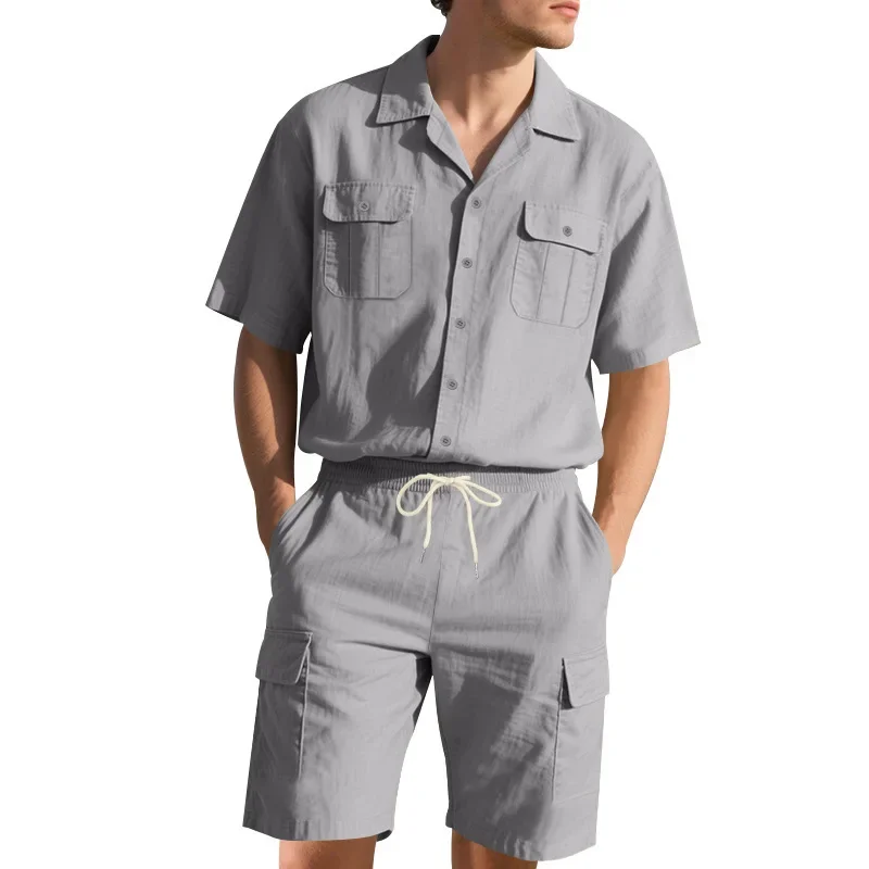 New Casual Loose Short-sleeved T Shirt Top & Shorts Pants Two-piece Set Solid Color Tooling Sports
New Casual Loose Short-sleeved T Shirt Top & Shorts Pants Two-piece Set Solid Color Tooling Sports