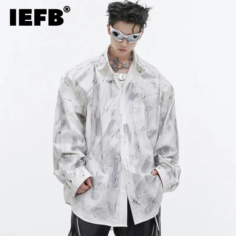 IEFB Men Shirt Lapel Personality Worn-out Contrast Color Painting Pocket Male Long Sleeve Shirts New Fashion 2024 9C4319
IEFB Men Shirt Lapel Personality Worn-out Contrast Color Painting Pocket Male Long Sleeve Shirts New Fashion 2024 9C4319