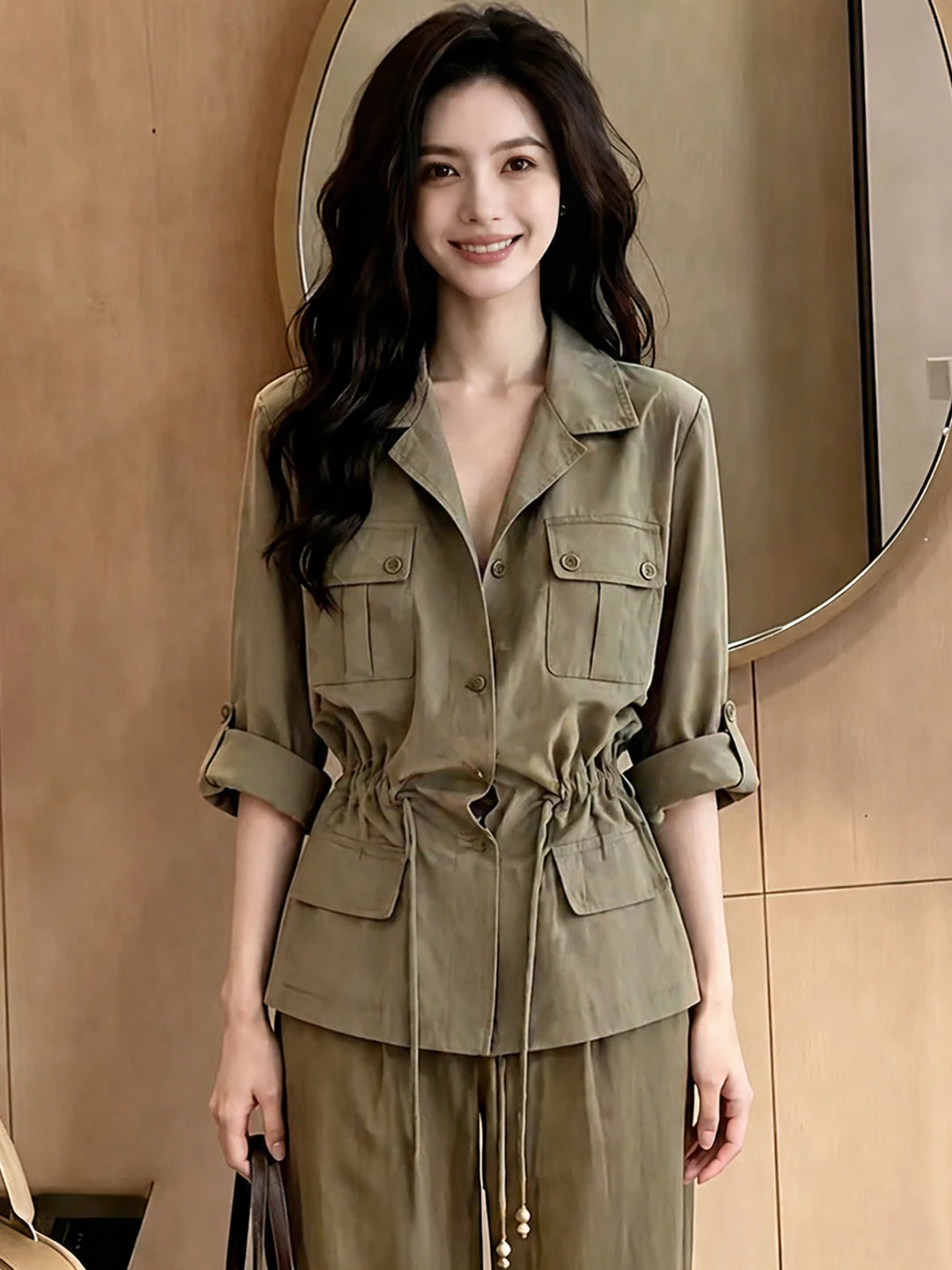 Military Green Workwear Style Shirt Women's Summer Commute Elegant Design Versatile Fashionable Slim Fit Korean Style Straigh...
Military Green Workwear Style Shirt Women's Summer Commute Elegant Design Versatile Fashionable Slim Fit Korean Style Straigh...