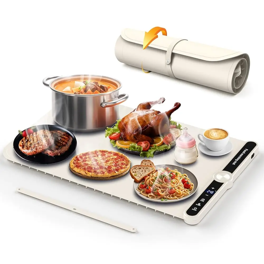 Electric Warming Tray, 9 Level Adjustable Temperature & 6 Hours Timer, Foldable Portable Food Warming Mat, Food Warmers For
Electric Warming Tray, 9 Level Adjustable Temperature & 6 Hours Timer, Foldable Portable Food Warming Mat, Food Warmers For