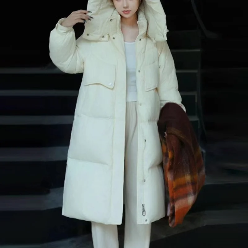 Women's Down Jacket Winter New Parker Korean Casual Simple Solid Outerwears White Goose Down Thick Warm Hooded Snow Puffer Coats
Women's Down Jacket Winter New Parker Korean Casual Simple Solid Outerwears White Goose Down Thick Warm Hooded Snow Puffer Coats