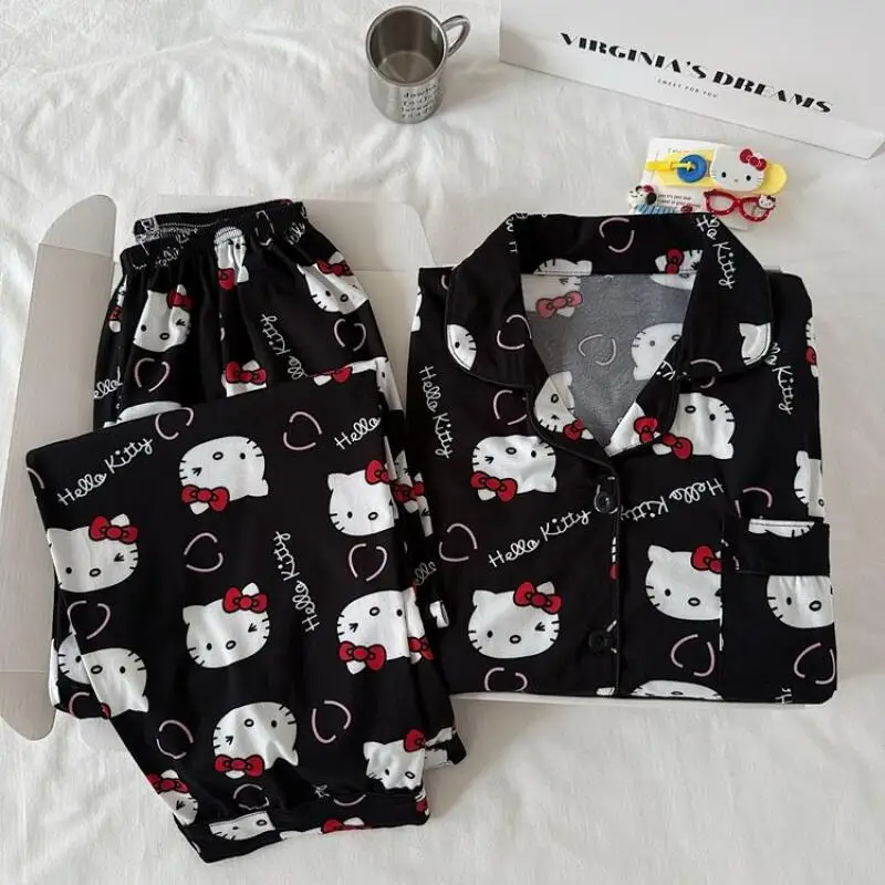 Женский пижамный комплект Sanrio Hello Kitty, милый и кавайный, для студенток, ночная рубашка с длинными рукавами и брюками, осенняя повседневная домашняя одежда, новинка
Женский пижамный комплект Sanrio Hello Kitty, милый и кавайный, для студенток, ночная рубашка с длинными рукавами и брюками, осенняя повседневная домашняя одежда, новинка