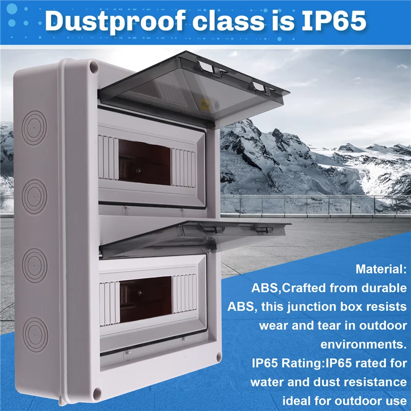 ABJN-HT-24Way PC IP65 Номинальная наружная водонепроницаемая электрическая распределительная коробка для автоматических выключателей
ABJN-HT-24Way PC IP65 Номинальная наружная водонепроницаемая электрическая распределительная коробка для автоматических выключателей