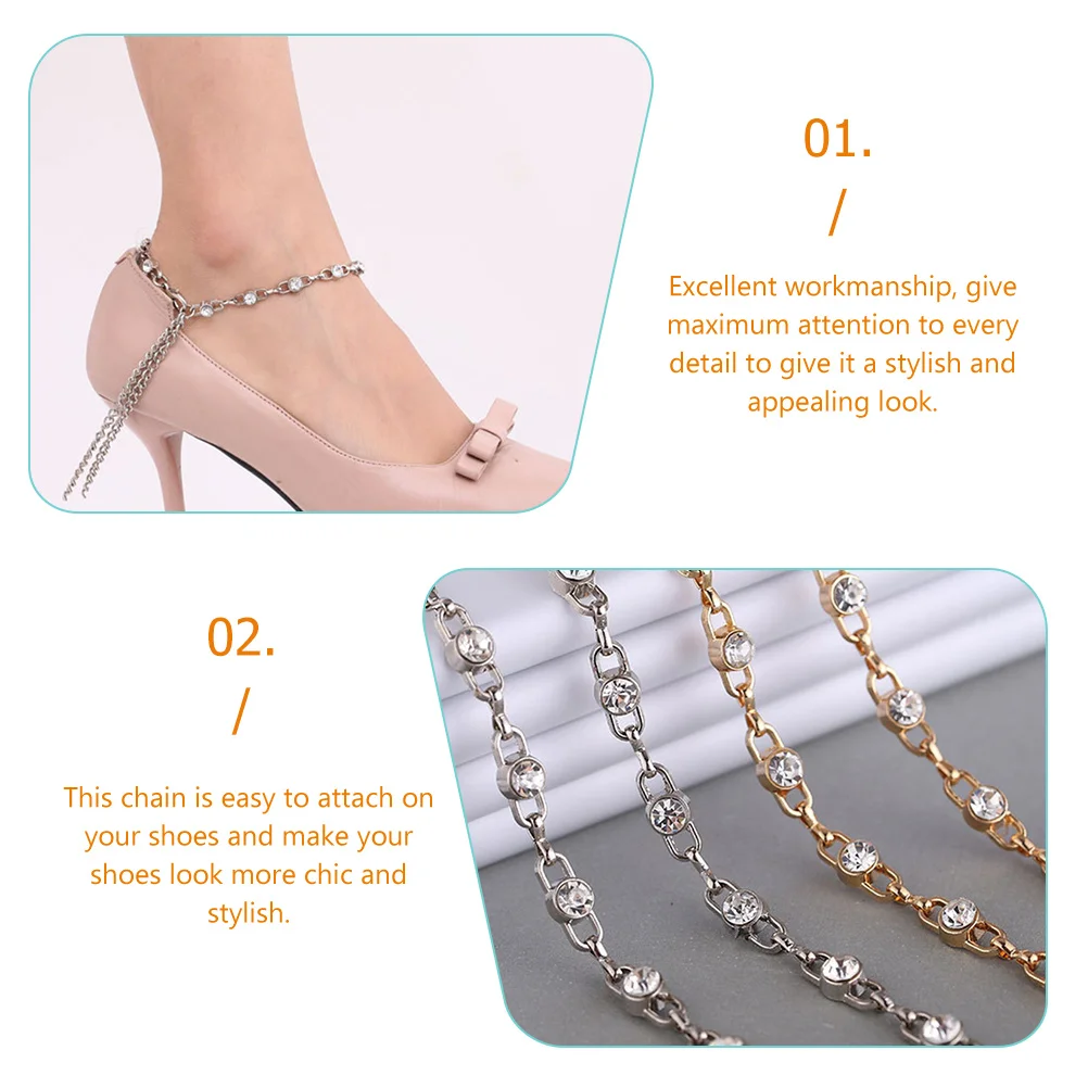 4pcs Rhinestones Shoe Chains Anti Lost Heels Decoration Charm Shoelace Chain Silver Work Women Crystal Boot Accessories Stylish
4pcs Rhinestones Shoe Chains Anti Lost Heels Decoration Charm Shoelace Chain Silver Work Women Crystal Boot Accessories Stylish