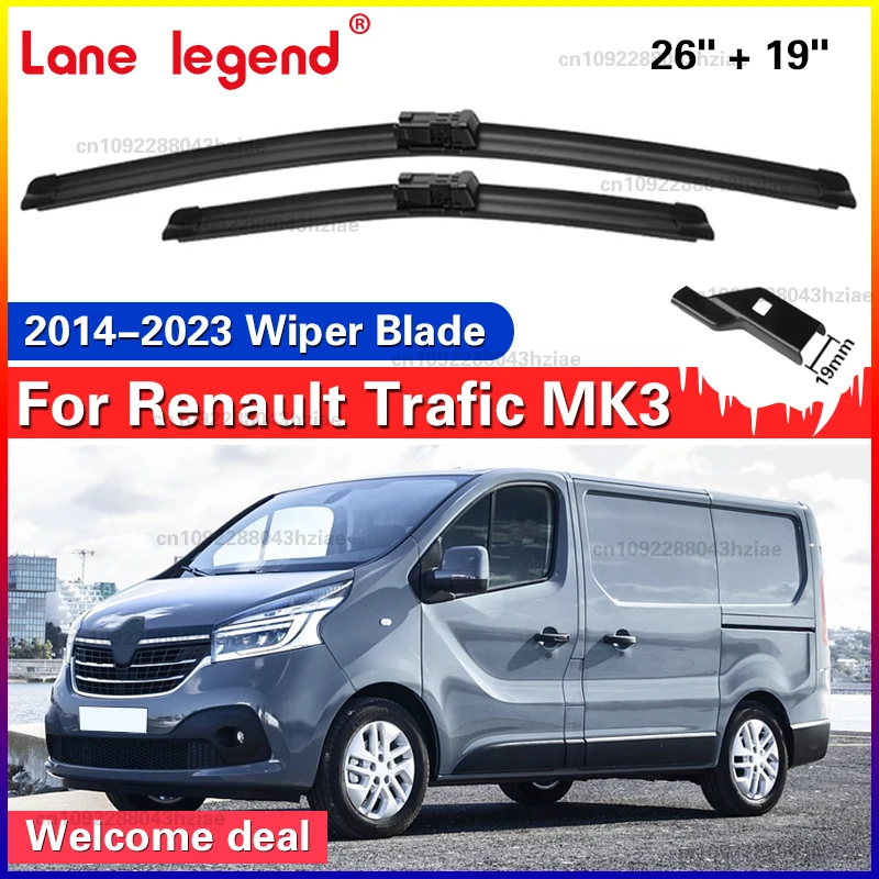 Для Renault Trafic MK3 2014-2023: Комплект передних дворников (26+19 дюймов) для стеклоочистителя, щетки для очистки лобового стекла от дождя, 2019-2020 гг.
Для Renault Trafic MK3 2014-2023: Комплект передних дворников (26+19 дюймов) для стеклоочистителя, щетки для очистки лобового стекла от дождя, 2019-2020 гг.