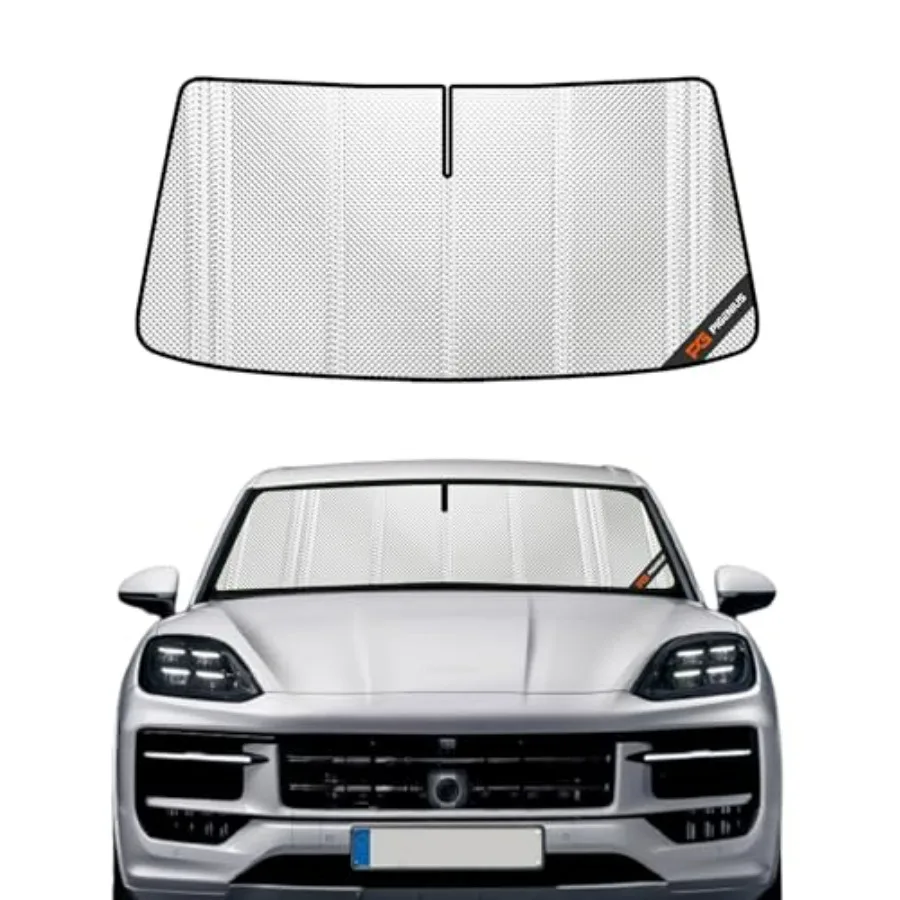Windshield Sun Shade for Porsche Cayenne 2019-2026: Full Coverage Rearview Mirror Shade, Premium Reflective Material, Black, Bl
Windshield Sun Shade for Porsche Cayenne 2019-2026: Full Coverage Rearview Mirror Shade, Premium Reflective Material, Black, Bl