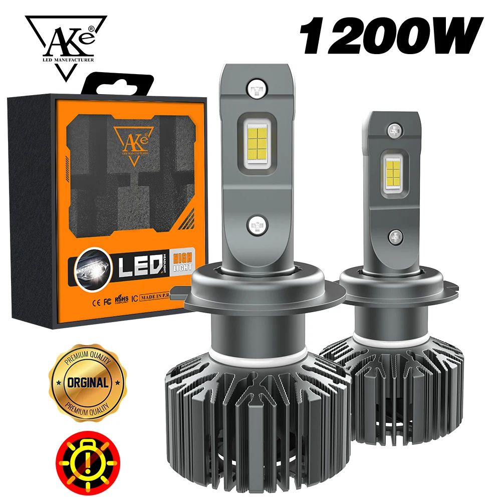 AKE H7 Fog Lamps H4 Low/high Beam Car Light Bulbs, 1200W LED Headlight, H1 H11 9005 9006 HB3 HB4 9012 Light 6000K 3570 Chip 12V
AKE H7 Fog Lamps H4 Low/high Beam Car Light Bulbs, 1200W LED Headlight, H1 H11 9005 9006 HB3 HB4 9012 Light 6000K 3570 Chip 12V