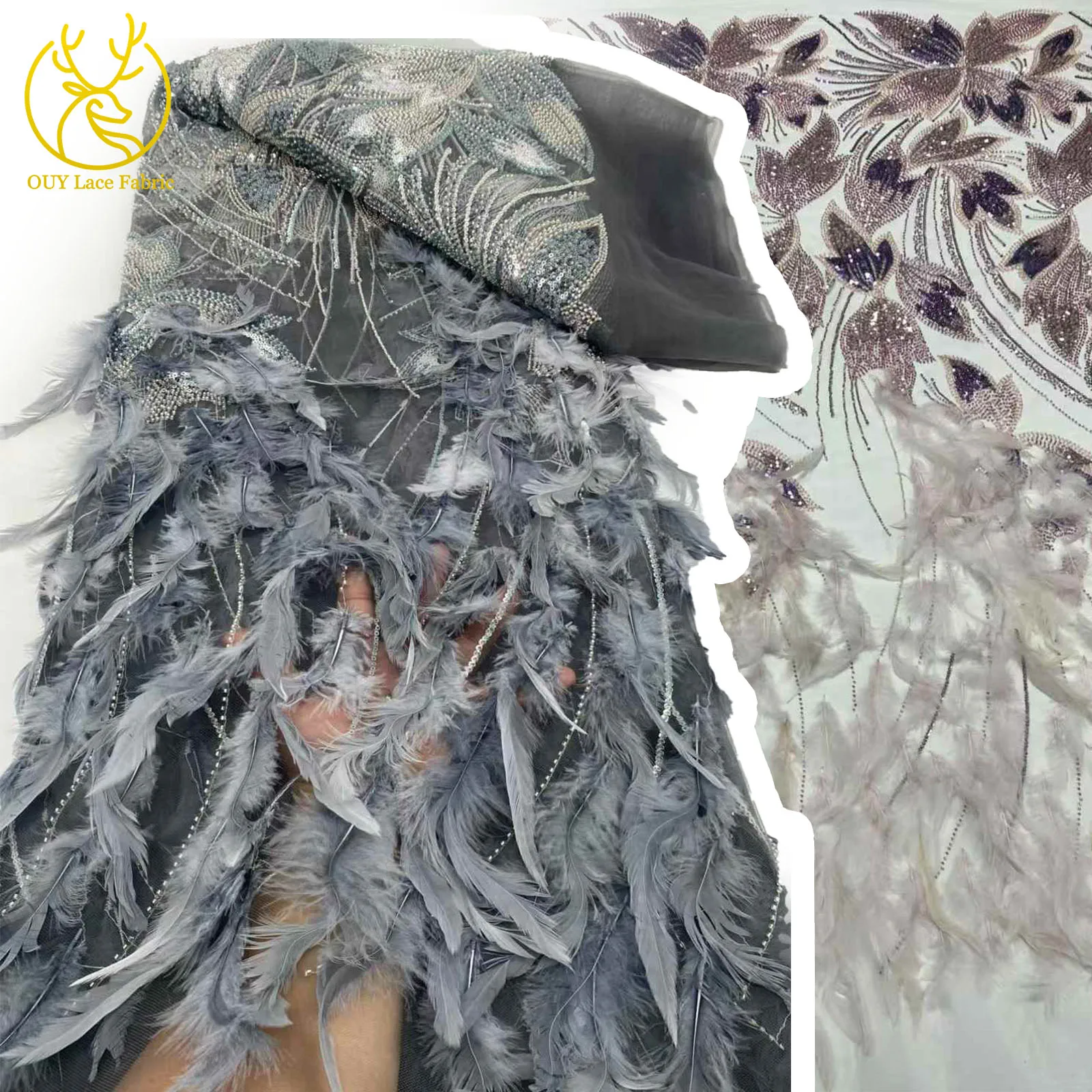 Luxury Handmade Feather 3D Feather Embroidery French Sequin Lace African Nigerian Bridal Lace Fabric Evening Dress Wedding
Luxury Handmade Feather 3D Feather Embroidery French Sequin Lace African Nigerian Bridal Lace Fabric Evening Dress Wedding