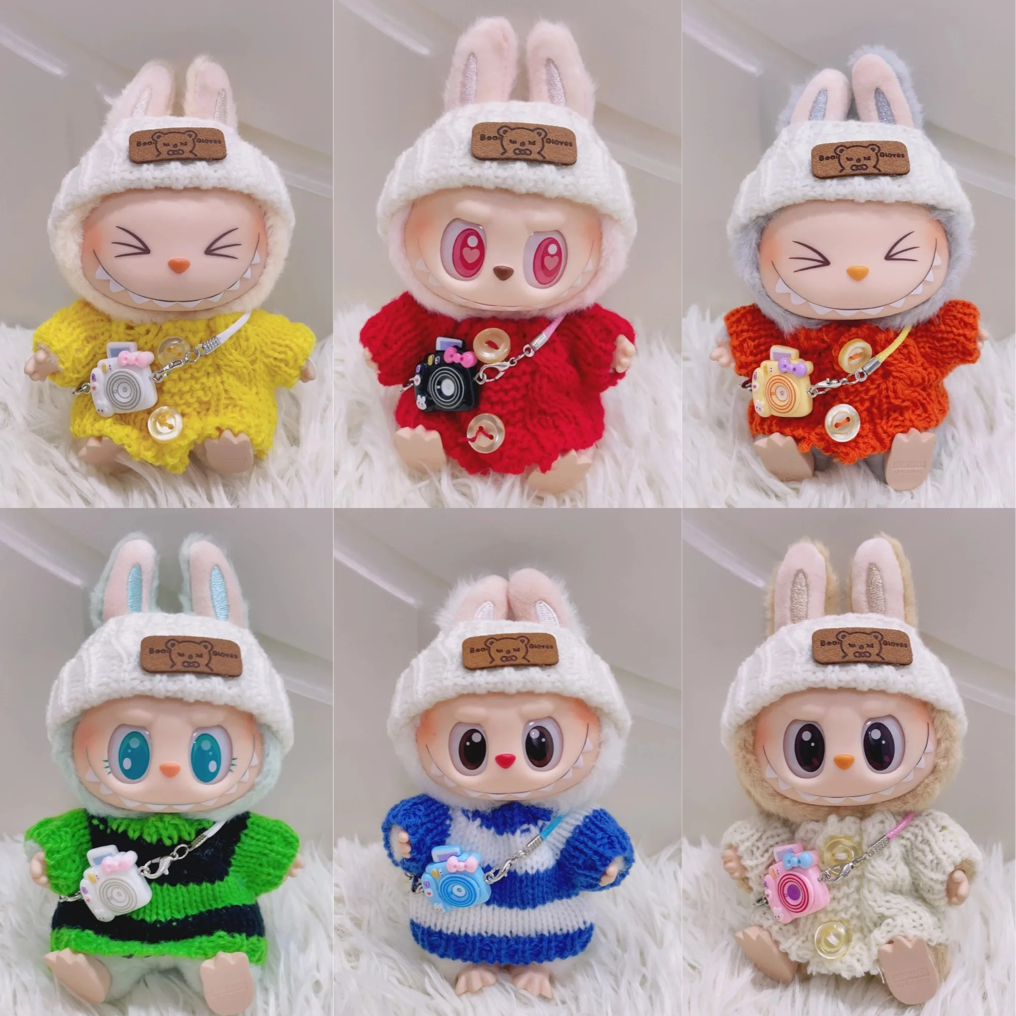 17cm Labubu I II Idol Dolls Bear Hat Sweater With Camera Mini Plush Doll'S Clothes Korea Kpop Exo Idol Dolls DIY Accessories
17cm Labubu I II Idol Dolls Bear Hat Sweater With Camera Mini Plush Doll'S Clothes Korea Kpop Exo Idol Dolls DIY Accessories