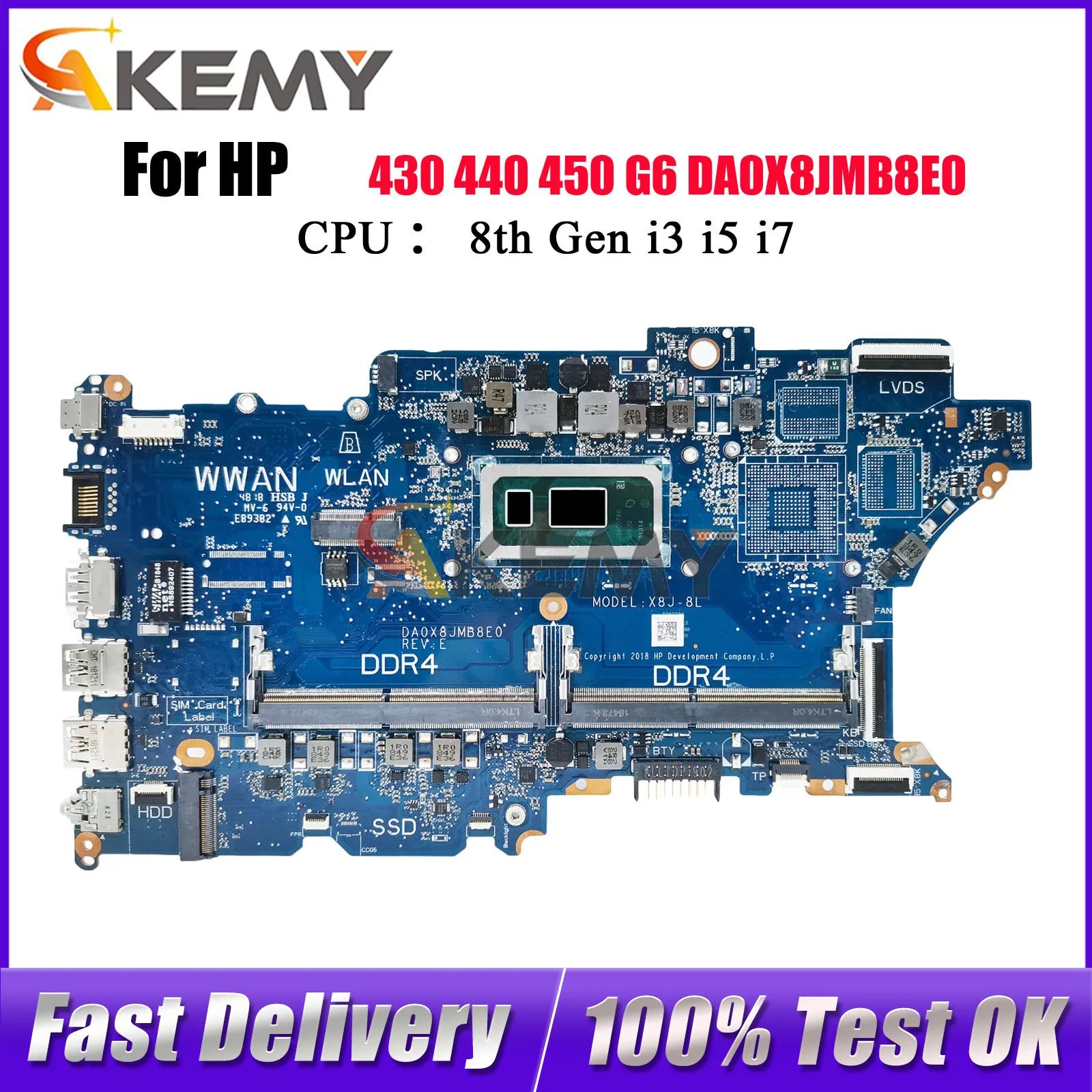 DA0X8JMB8E0 для ноутбука HP ProBook 440 450 G6, материнская плата с процессором i5 i7 UMA, протестировано в порядке
DA0X8JMB8E0 для ноутбука HP ProBook 440 450 G6, материнская плата с процессором i5 i7 UMA, протестировано в порядке