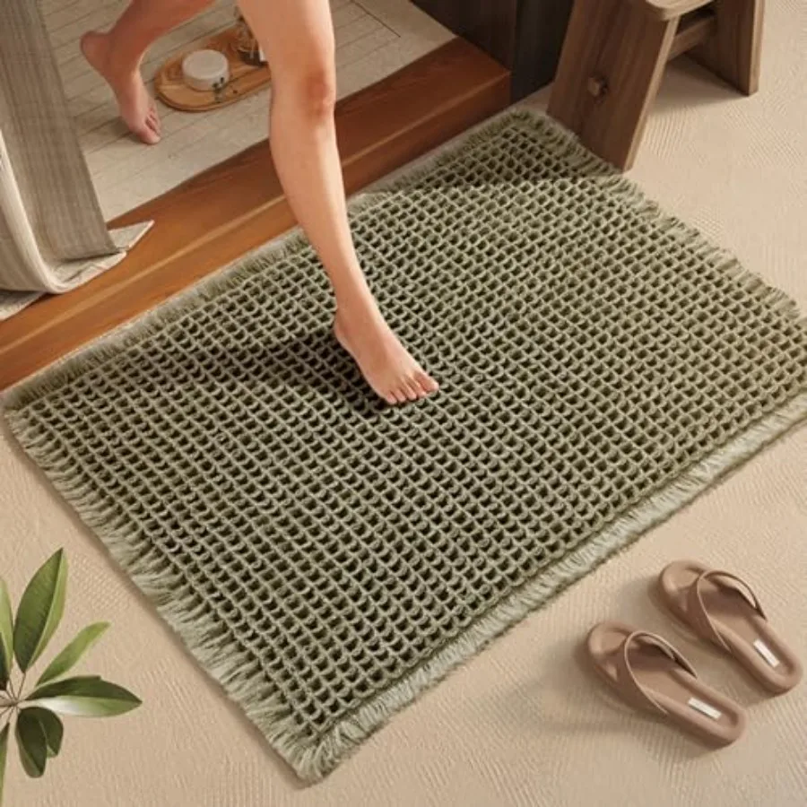 Waffle Bath Mat Non Slip, 32"X20" Boho Bathroom Rugs Super Absorbent Bathroom Mat, Quick Dry Bath Rugs Machine Washable, Rubber
Waffle Bath Mat Non Slip, 32"X20" Boho Bathroom Rugs Super Absorbent Bathroom Mat, Quick Dry Bath Rugs Machine Washable, Rubber