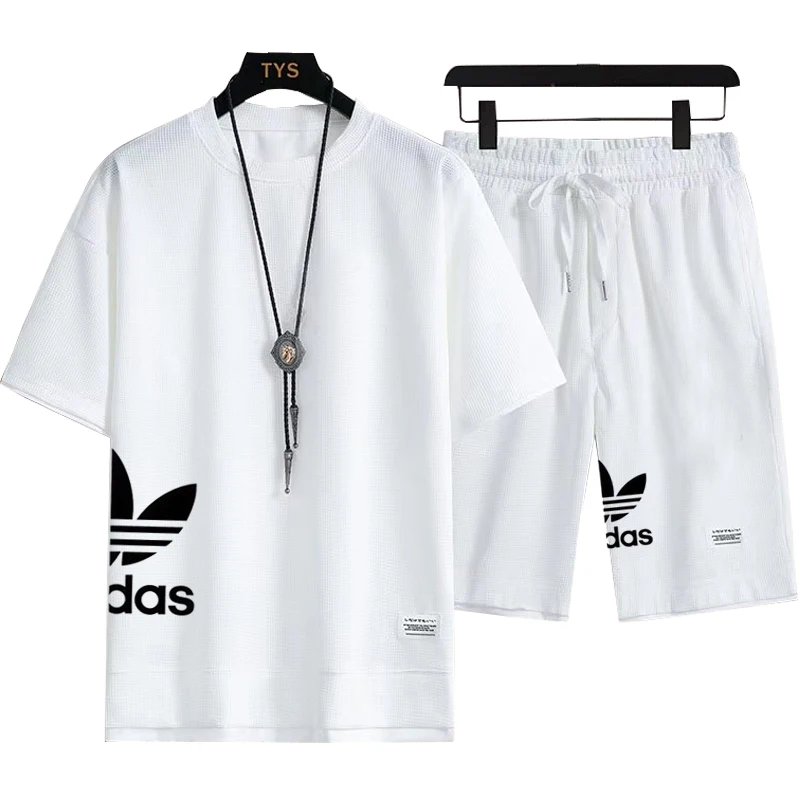 Summer Fashion Men's Casual Print Sportswear Set Short-Sleeved T-Shirt And Pants 2-Piece Oversized Pullover Clothing Set
Summer Fashion Men's Casual Print Sportswear Set Short-Sleeved T-Shirt And Pants 2-Piece Oversized Pullover Clothing Set