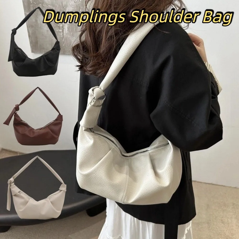 Soft Leather Croissant Crossbody Bag Vintage Large Capacity Dumplings Shoulder Bag Korean Style Commuting Pleated Hobos Bag
Soft Leather Croissant Crossbody Bag Vintage Large Capacity Dumplings Shoulder Bag Korean Style Commuting Pleated Hobos Bag