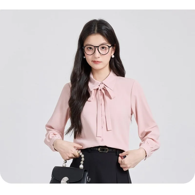High-end Fashionable Stylish Women Wear Pink Chiffon Shirt for Women New Professional Set Petite Formal Wear Light Luxury Shirt
High-end Fashionable Stylish Women Wear Pink Chiffon Shirt for Women New Professional Set Petite Formal Wear Light Luxury Shirt