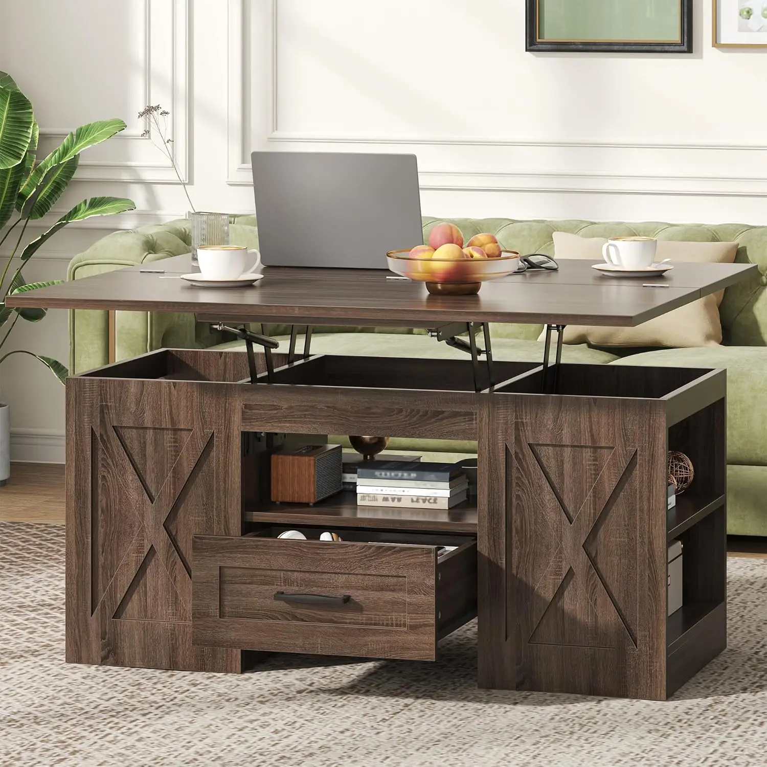 40" Lift Top Coffee Table, 4 in 1 Multi-Function Lift Coffee Tables with Storage Drawers and Hidden Compartmen, Customized
40" Lift Top Coffee Table, 4 in 1 Multi-Function Lift Coffee Tables with Storage Drawers and Hidden Compartmen, Customized