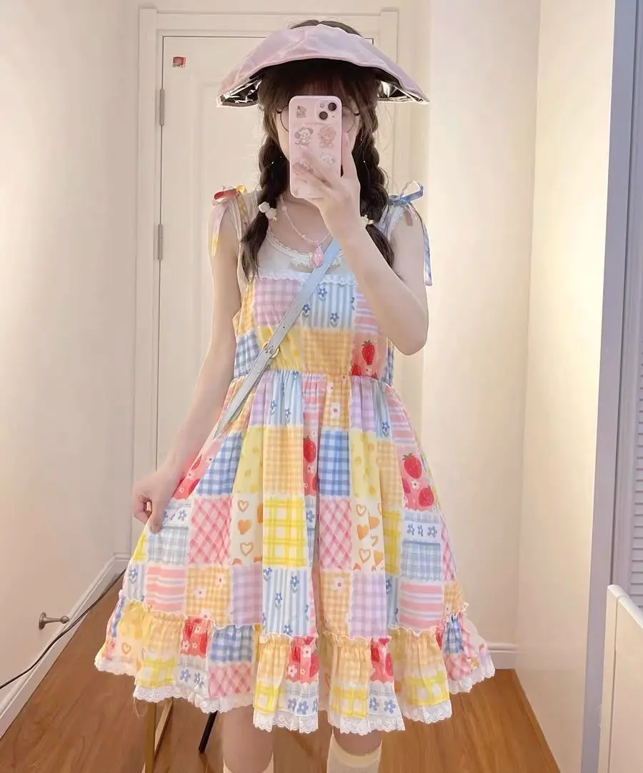 2024 College Wind Cute Woman Dress Bandage Patchwork Lace Contrast Color Plaid Robe Teenage Reduction Loose Sweet Summer Dresses
2024 College Wind Cute Woman Dress Bandage Patchwork Lace Contrast Color Plaid Robe Teenage Reduction Loose Sweet Summer Dresses