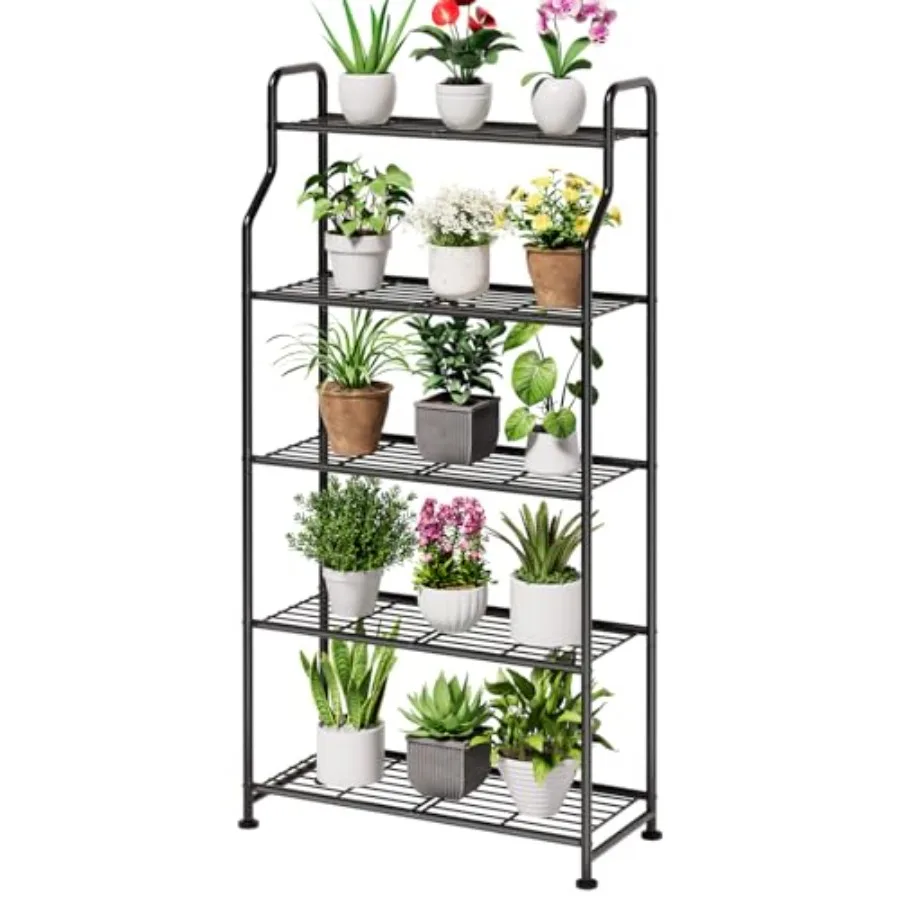 Plant Stand Indoor and Outdoor - 5-Tier Metal Plant Shelf with Adjustable Leveling Feet Easy to Assemble Planter Stand for Pati
Plant Stand Indoor and Outdoor - 5-Tier Metal Plant Shelf with Adjustable Leveling Feet Easy to Assemble Planter Stand for Pati