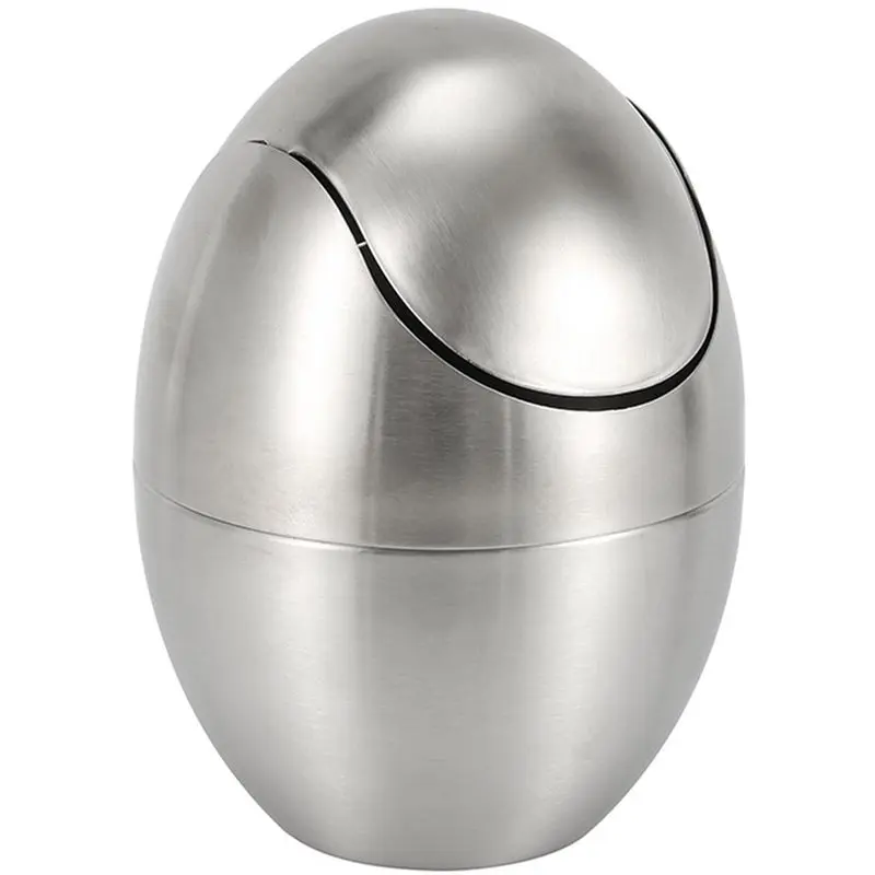 AB41-Egg-Shaped Stainless Steel Mini Trash Can With Swing Lid, Durable Sleek Desktop Garbage Bin For Bedside Dining Table
AB41-Egg-Shaped Stainless Steel Mini Trash Can With Swing Lid, Durable Sleek Desktop Garbage Bin For Bedside Dining Table