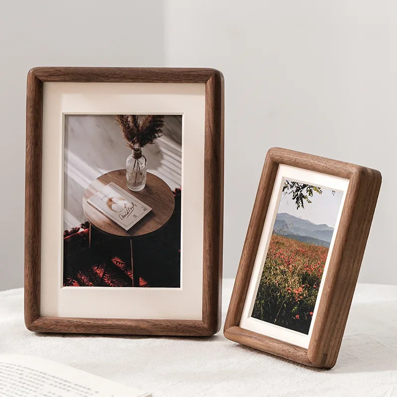 HeMu Minimalist Solid Wood Photo Frame, Walnut Wood Picture Frame with Mat, Tabletop & Wall Mounted Photo Display for Home Decor
HeMu Minimalist Solid Wood Photo Frame, Walnut Wood Picture Frame with Mat, Tabletop & Wall Mounted Photo Display for Home Decor