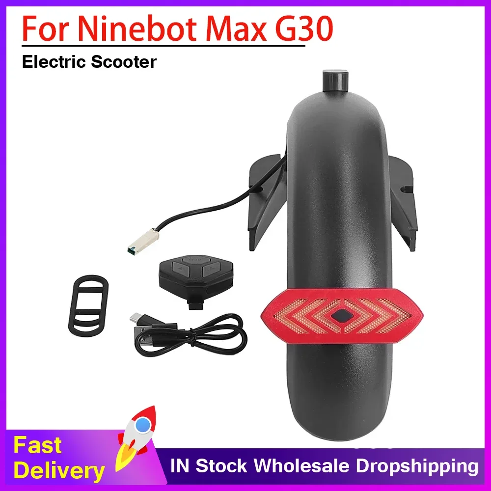 Задний брызговик с беспроводным задним указателем поворота, светодиодный задний фонарь для Ninebot Max G30, светильник с дистанционным управлением, аксессуары для электрического скутера
Задний брызговик с беспроводным задним указателем поворота, светодиодный задний фонарь для Ninebot Max G30, светильник с дистанционным управлением, аксессуары для электрического скутера