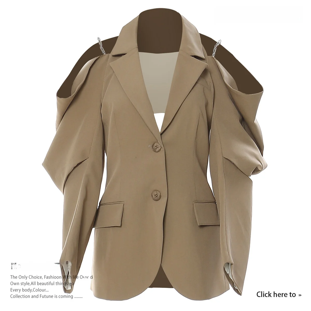 Sexy Chain Strap Shoulder Bared Back Irregular Long Sleeve Women's Jacket Autumn Winter Original Design Slim Fit Polye...
Sexy Chain Strap Shoulder Bared Back Irregular Long Sleeve Women's Jacket Autumn Winter Original Design Slim Fit Polye...