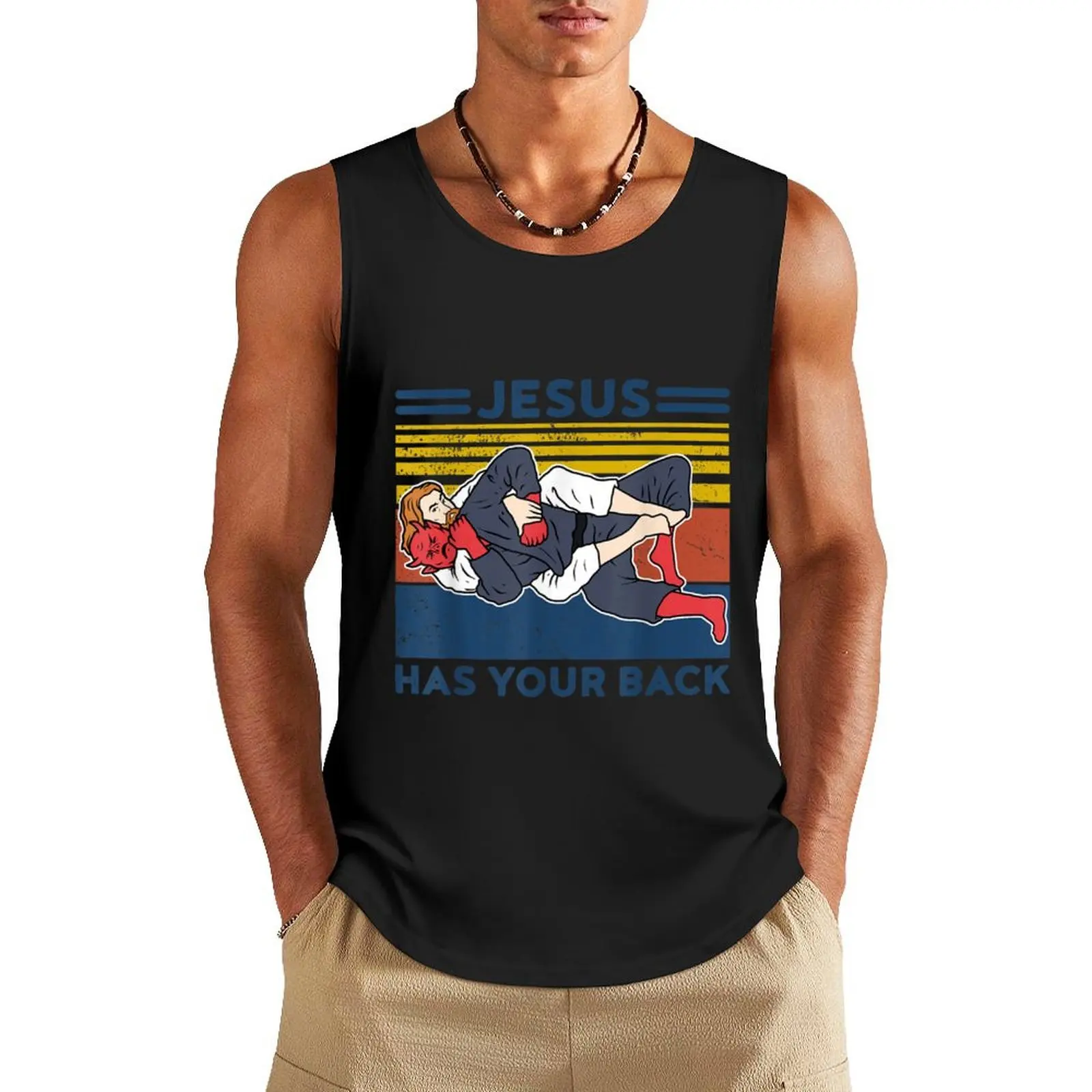 Jiu Jitsu s Jesus Has Your Back Mens BJJ MMA Jujitsu Tank Top bodybuilding t shirt vest for men Men's gym clothing
Jiu Jitsu s Jesus Has Your Back Mens BJJ MMA Jujitsu Tank Top bodybuilding t shirt vest for men Men's gym clothing