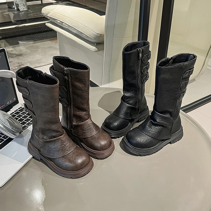 2025 New Girls Mid-calf Boots Fashion Children Long Boots Simple Thick Bottom Classic Kids Catwalk Leather Boots Winter
2025 New Girls Mid-calf Boots Fashion Children Long Boots Simple Thick Bottom Classic Kids Catwalk Leather Boots Winter