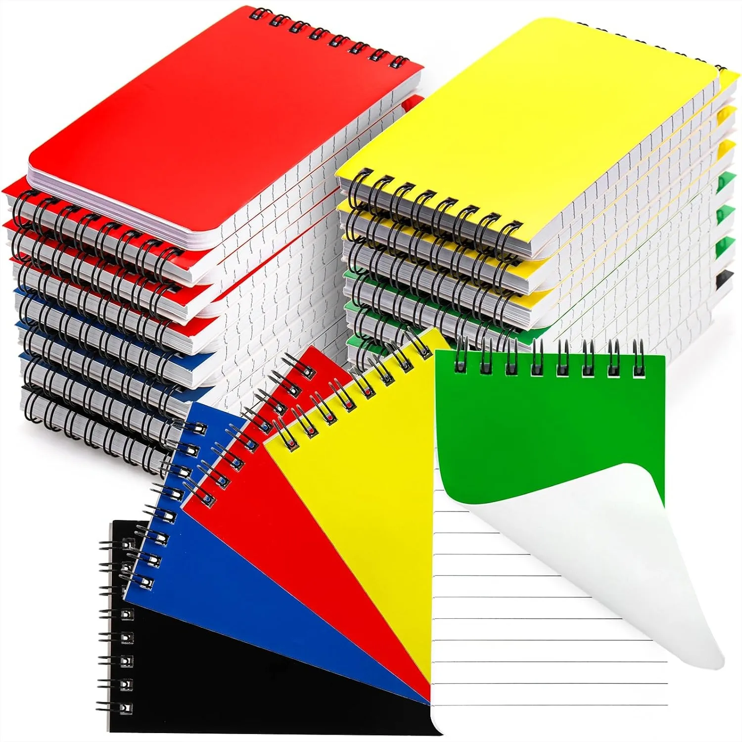 30 Pack Top Spiral Memo Pads 3x5 Inches Lined Pocket Notebook 75 Sheets 150 Pages College Ruled Wirebound Small Steno Pads for Home School Office Assorted Colors
30 Pack Top Spiral Memo Pads 3x5 Inches Lined Pocket Notebook 75 Sheets 150 Pages College Ruled Wirebound Small Steno Pads for Home School Office Assorted Colors