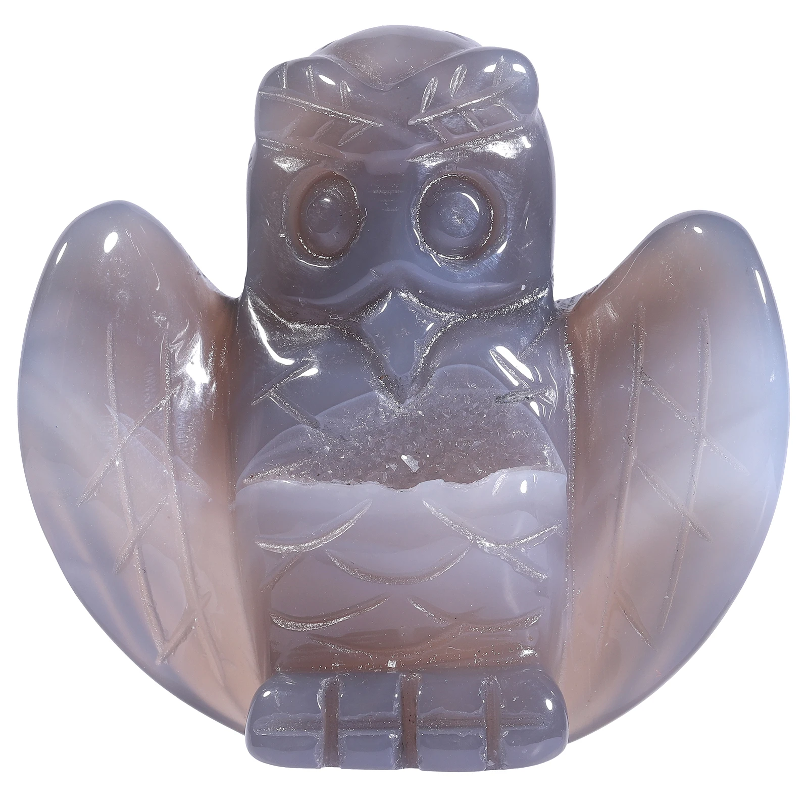 TUMBEELLUWA Hand Carved Agate Geode Owl Figurine Mini Night Owl Statue Animal Collectible Ornaments For Home Decor
TUMBEELLUWA Hand Carved Agate Geode Owl Figurine Mini Night Owl Statue Animal Collectible Ornaments For Home Decor