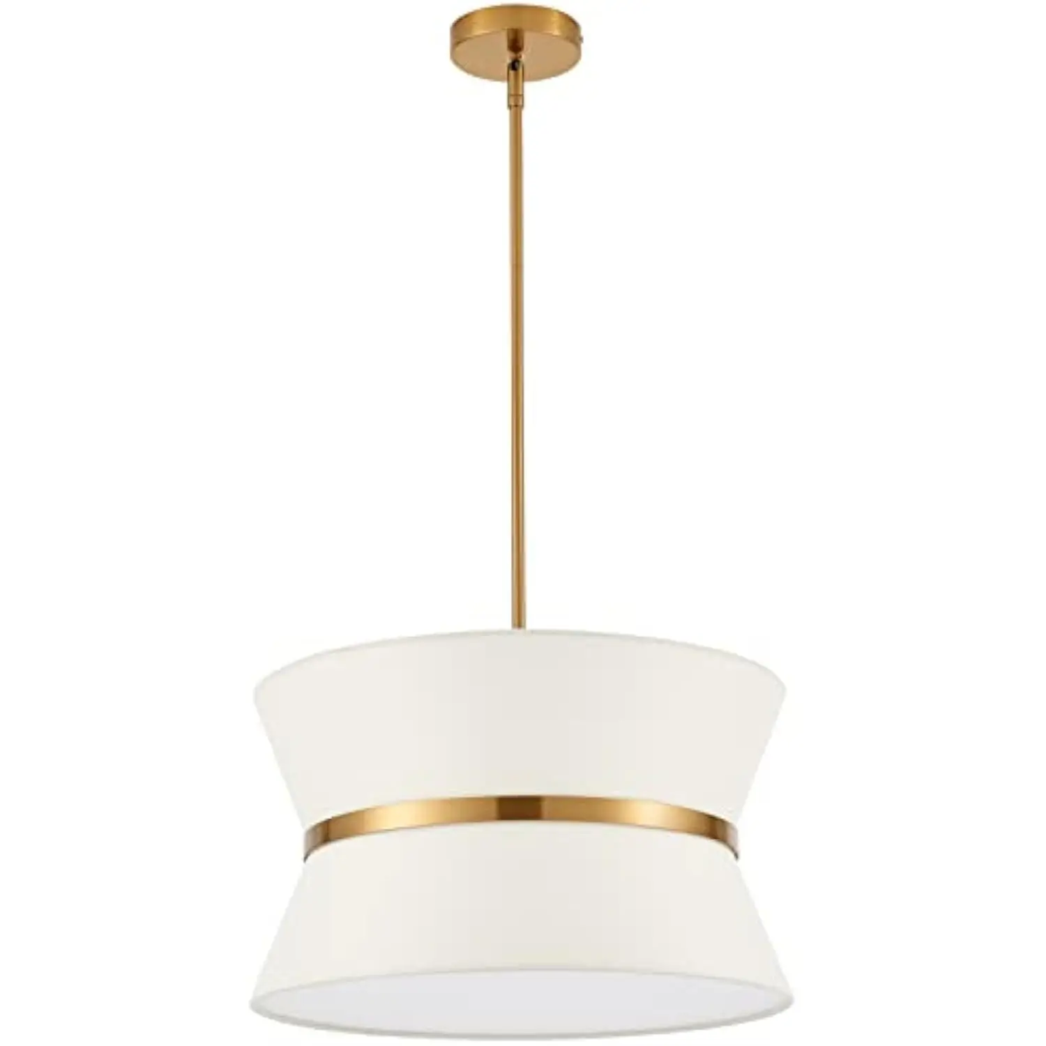 Modern Chandelier with Off-White Fabric Shade and Brass Finished Adjustable Pendant Light for Kitchen Island Living Room Bedroo
Modern Chandelier with Off-White Fabric Shade and Brass Finished Adjustable Pendant Light for Kitchen Island Living Room Bedroo
