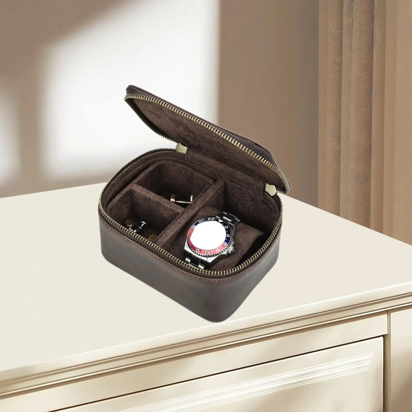 Watch and Cufflinks Storage Box Watch Organiser Jewellery Display Organizer for 6.1-8.5 Inches Watchstrap Gift Home Collector
Watch and Cufflinks Storage Box Watch Organiser Jewellery Display Organizer for 6.1-8.5 Inches Watchstrap Gift Home Collector
