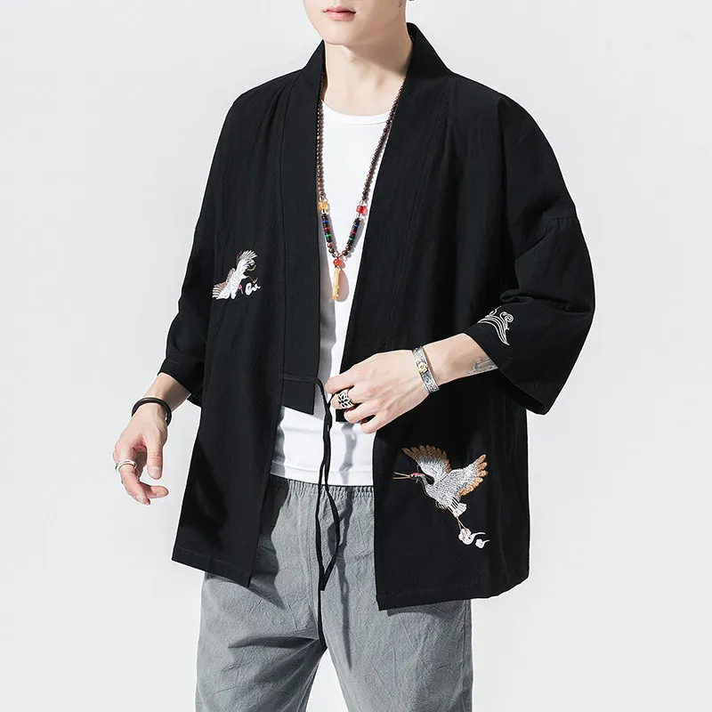 Men Asian Style Haori Jacket Crane Embroidery Traditional Drawstring Closure Summer Casual Work Travel Shirt Breathable Clothing
Men Asian Style Haori Jacket Crane Embroidery Traditional Drawstring Closure Summer Casual Work Travel Shirt Breathable Clothing