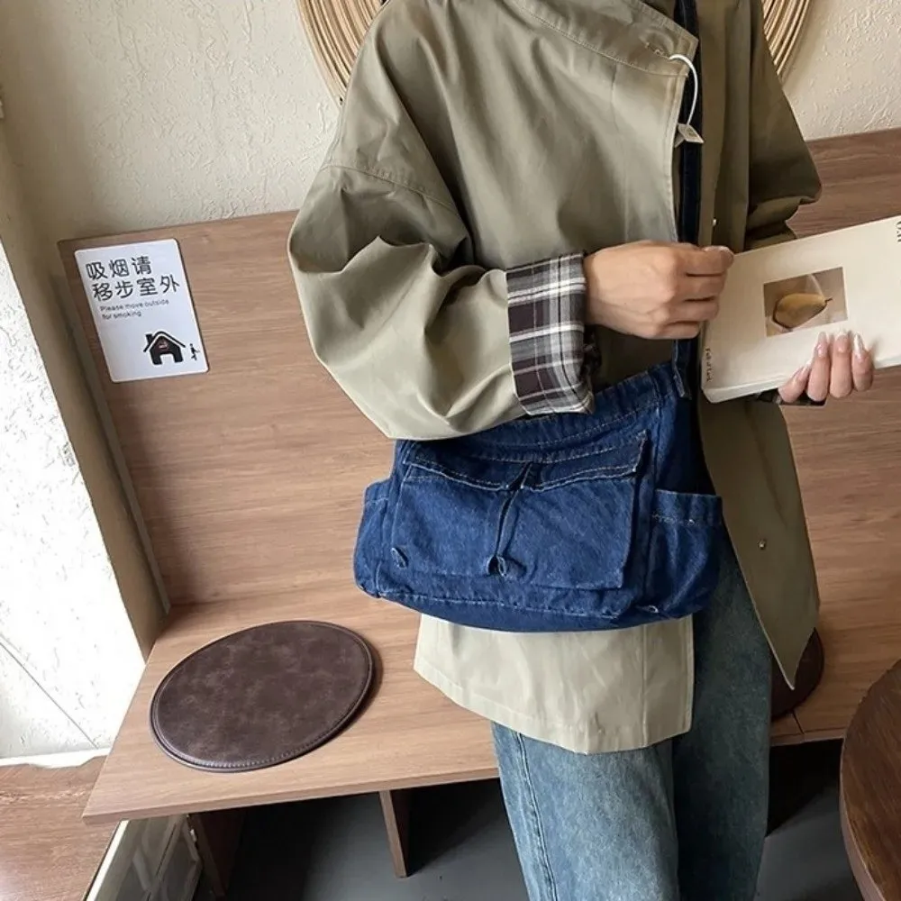 Casual Versatile Denim Crossbody Bag Canvas Multiple Pockets Shoulder Pouch Retro Korean Style Messenger Bag Unisex
Casual Versatile Denim Crossbody Bag Canvas Multiple Pockets Shoulder Pouch Retro Korean Style Messenger Bag Unisex