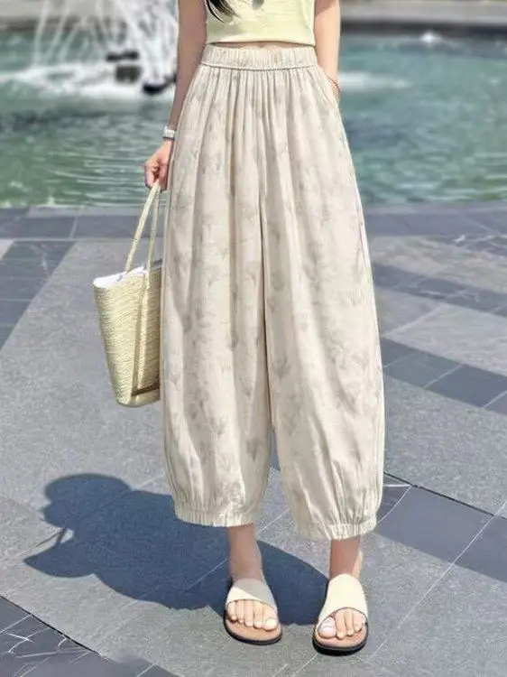 Fashionable Elastic Waist Casual Pants Autumn Spring New Arrival Nine Point Pants Universal Loose Fit Polyester Fiber
Fashionable Elastic Waist Casual Pants Autumn Spring New Arrival Nine Point Pants Universal Loose Fit Polyester Fiber
