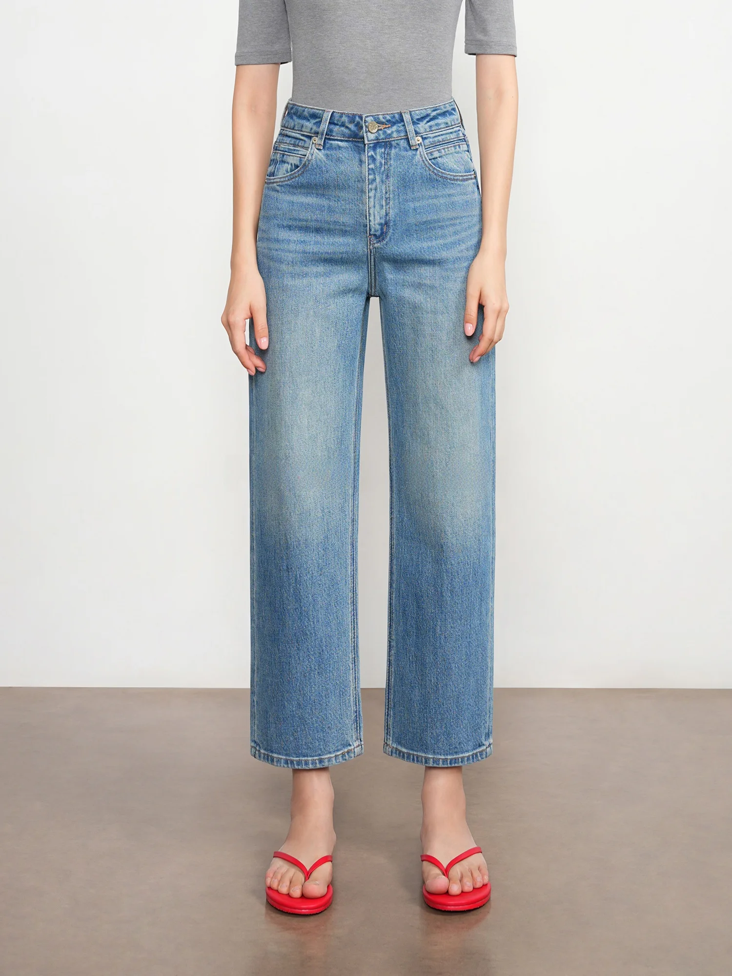 Elastic Large Cow Texture Fabric Nine-Tenths Women's Jeans Slim Straight French Bread Pants High Waist Straight Leg Cotton Denim
Elastic Large Cow Texture Fabric Nine-Tenths Women's Jeans Slim Straight French Bread Pants High Waist Straight Leg Cotton Denim