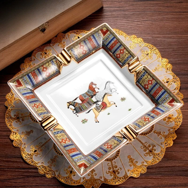 Cigar Ashtray Ceramic Luxury Bar Horse Patten Art Grid Square Tobacco Ash Tray 4 Tubes Cigar Accessories
Cigar Ashtray Ceramic Luxury Bar Horse Patten Art Grid Square Tobacco Ash Tray 4 Tubes Cigar Accessories