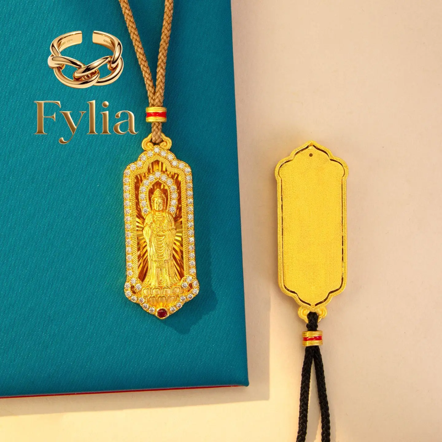 Fylia Jewelry Luxury gold store 9999 24K real gold certifid point diamond Putuo Guanyin necklace women's exquisite retro clavic
Fylia Jewelry Luxury gold store 9999 24K real gold certifid point diamond Putuo Guanyin necklace women's exquisite retro clavic