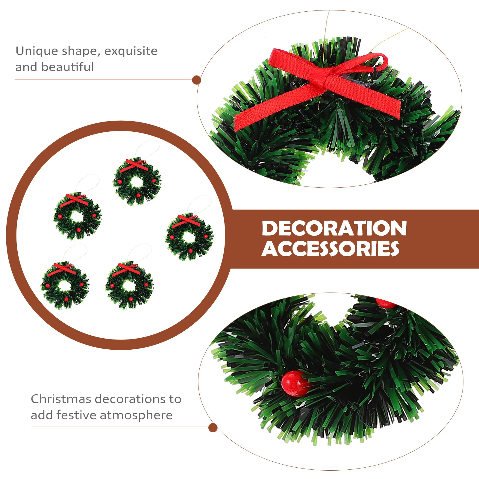 5Pcs Xmas Decorative Wreath Resistant to Deformation Ideal for Christmas Crafting Miniature Desktop Holiday
5Pcs Xmas Decorative Wreath Resistant to Deformation Ideal for Christmas Crafting Miniature Desktop Holiday