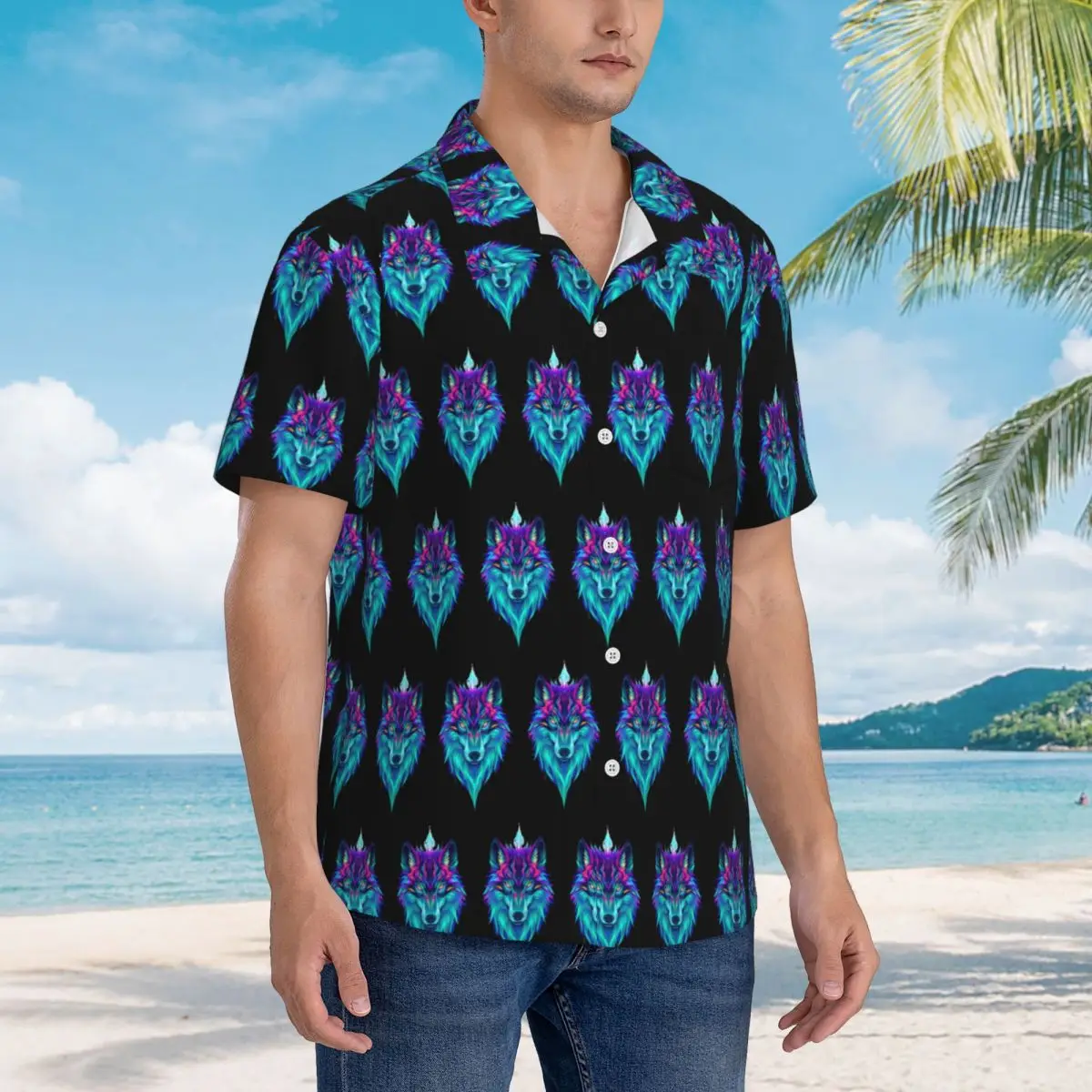 Wild Wolf Hawaiian Shirts Casual Men Short Sleeve Shirt for Summer Beach Men's Lapel Tops
Wild Wolf Hawaiian Shirts Casual Men Short Sleeve Shirt for Summer Beach Men's Lapel Tops