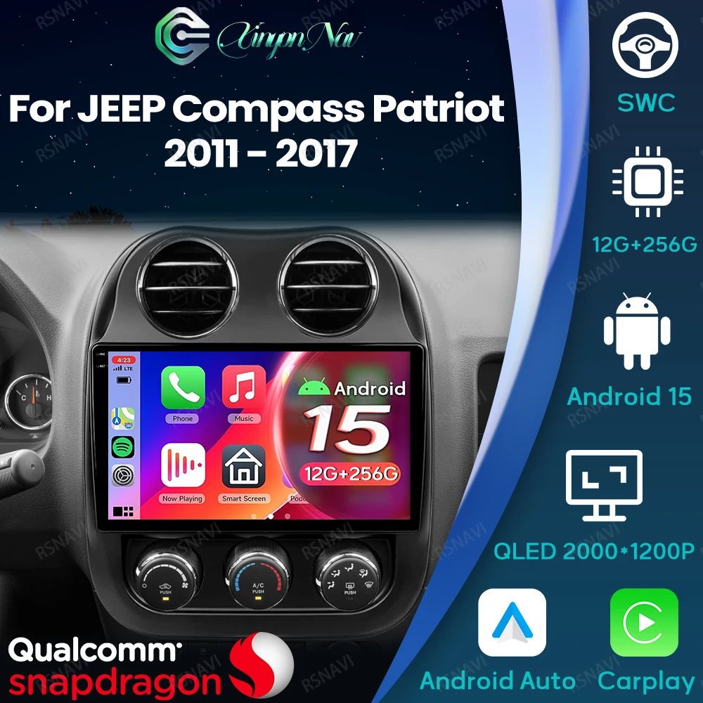 Android 15 для JEEP Compass Patriot 2011-2017 головное устройство 4G LTE автомобильный радиоприемник 5G WIFI Viedo плеер GPS мультимедийная навигация DSP BT
Android 15 для JEEP Compass Patriot 2011-2017 головное устройство 4G LTE автомобильный радиоприемник 5G WIFI Viedo плеер GPS мультимедийная навигация DSP BT